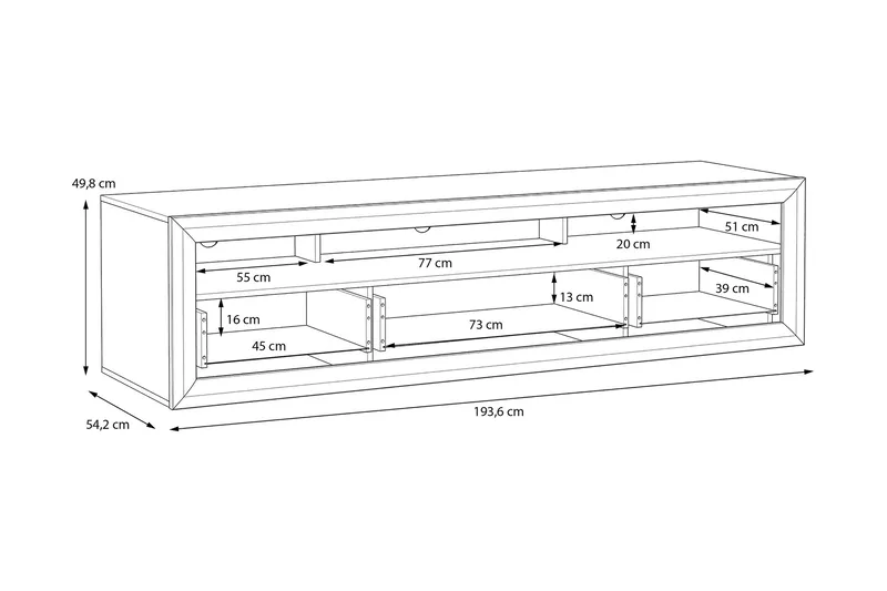 Corlius Tv-bänk 194 cm - Beige/Brun - Möbler - Vardagsrum - Tv-möbler & mediamöbler - Tv-bänkar