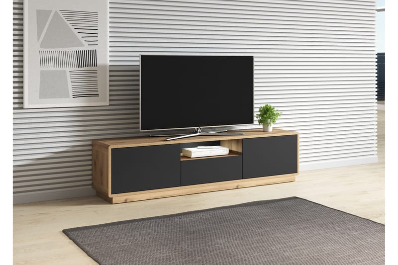 CORNLIUS Tv-bänk 180 cm Brun/Svart - Tv-bänkar