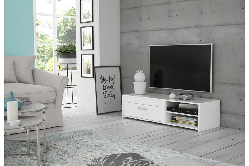 CRANBREE Tv-bänk 120 cm Vit - Möbler - Vardagsrum - Tv-möbler & mediamöbler - Tv-bänkar