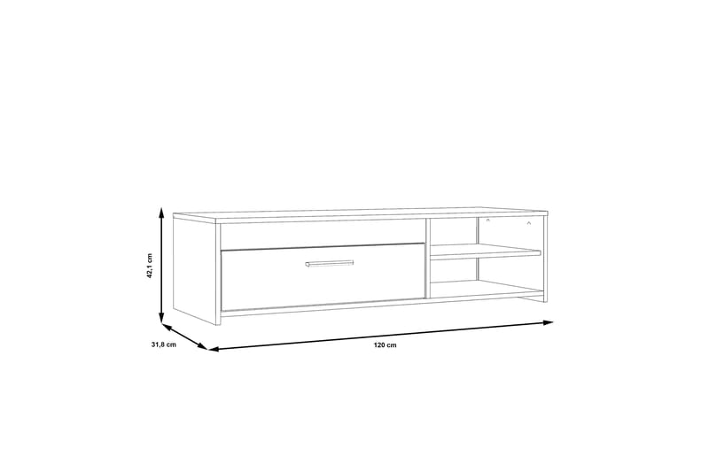 CRANBREE Tv-bänk 120 cm Vit - Möbler - Vardagsrum - Tv-möbler & mediamöbler - Tv-bänkar