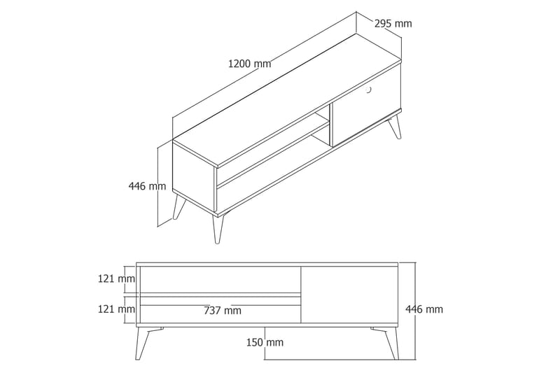 CRATTER Tv-bänk 120 cm Natur - Tv-bänkar