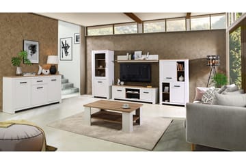 Crumpton TV-Bänk 161 cm - Vit/Brun - Möbler - Vardagsrum - Tv-möbler & mediamöbler - Tv-bänkar