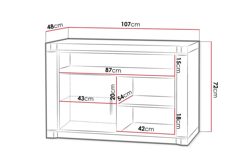 DALLAS TV-bänk 107x48x72 cm - Beige/Grå - Möbler - Vardagsrum - Tv-möbler & mediamöbler - Tv-bänkar