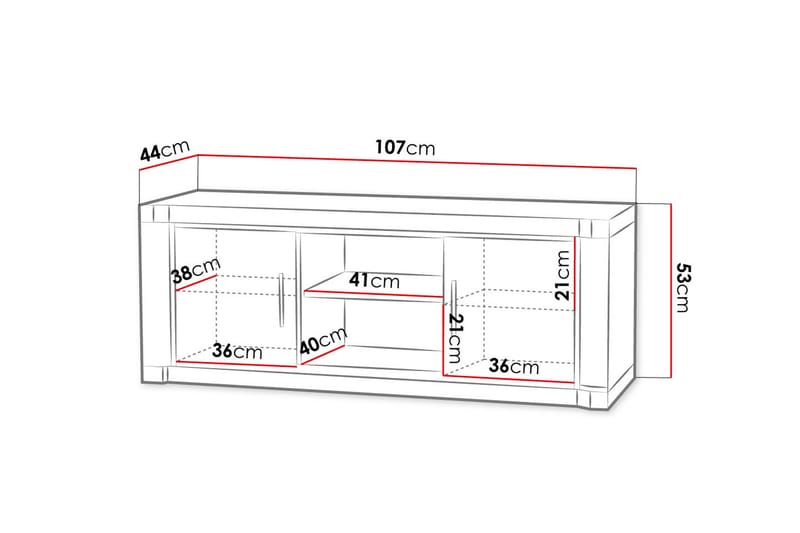 DALLAS TV-bänk 137x43,5x53 cm - Beige/Grå - Möbler - Vardagsrum - Tv-möbler & mediamöbler - Tv-b�änkar