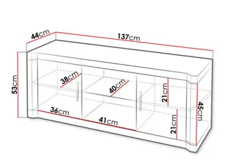 Dallas TV-bänk 137x44x53 cm LED-belysning - Beige/Grå - M öbler - Vardagsrum - Tv-möbler & mediamöbler - Tv-bänkar