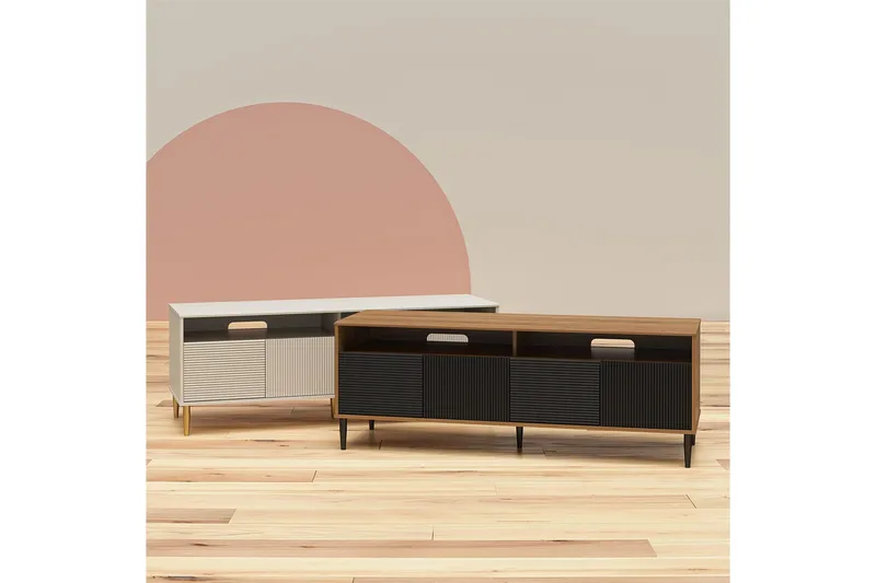 Daphne Tv-bänk 158,5x50 cm Vit - Dorel Home - Möbler - Vardagsrum - Tv-möbler & mediamöbler - Tv-bänkar