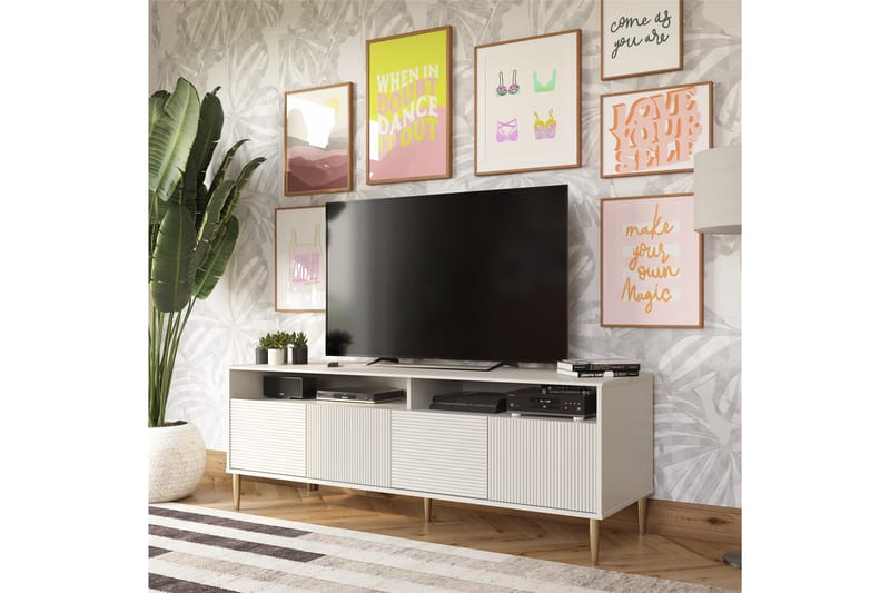 Daphne  Tv-bänk 158,5x50 cm Vit - Möbler - Vardagsrum - Tv-möbler & mediamöbler - Tv-bänkar