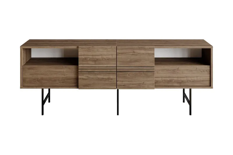 Dasaki Tv-bänk 180 cm, Mörkbrun/Svart