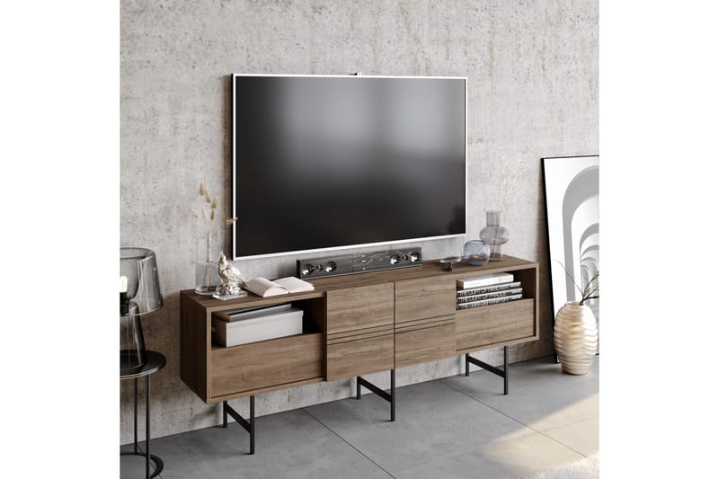 Dasaki Tv-bänk 180 cm - Mörkbrun/Svart - Möbler - Vardagsrum - Tv-möbler & mediamöbler - Tv-bänkar