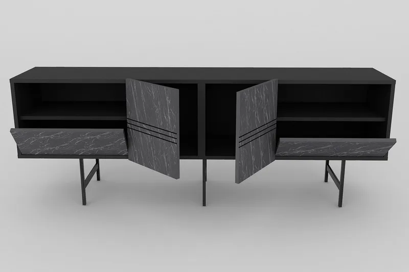 Dasaki Tv-bänk 180 cm - Svart - Möbler - Vardagsrum - Tv-möbler & mediamöbler - Tv-bänkar