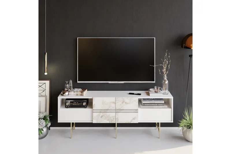 Dasaki Tv-bänk 180 cm - Vit - Möbler - Vardagsrum - Tv-möbler & mediamöbler - Tv-bänkar