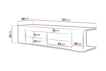 Davalos TV-bänk 137 cm - Ek - Möbler - Vardagsrum - Tv-möbler & mediamöbler - Tv-bänkar