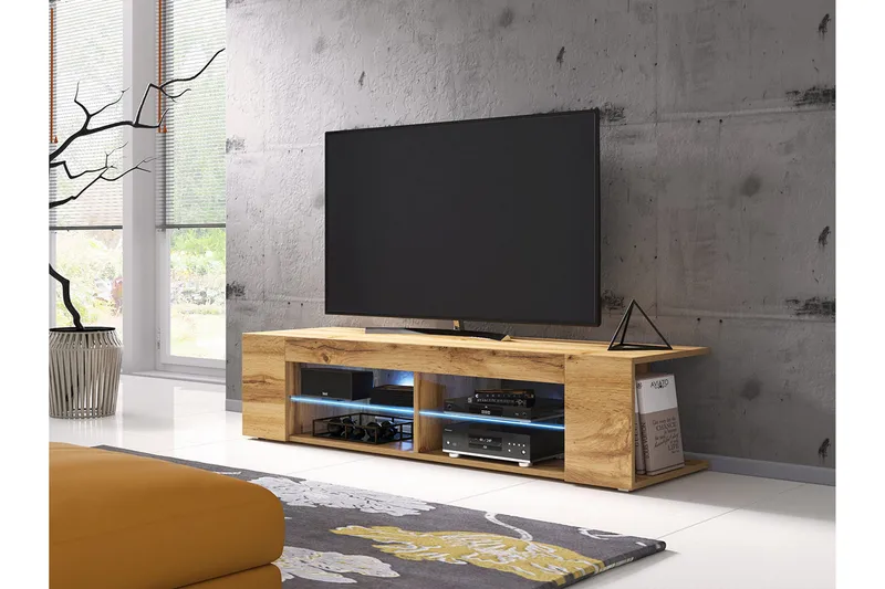 Davalos TV-bänk 180 cm - Ek - Möbler - Vardagsrum - Tv-möbler & mediamöbler - Tv-bänkar