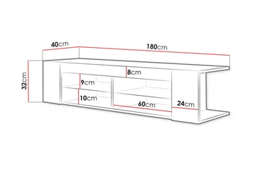 Davalos TV-bänk 180 cm - Ek - Möbler - Vardagsrum - Tv-möbler & mediamöbler - Tv-bänkar