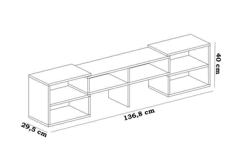Decorotika Golvstående Utdragbar Tv Bänk 136 cm med Förvaring i Målat Trä - Vit - Möbler - Vardagsrum - Tv-möbler & mediamöbler - Tv-bänkar