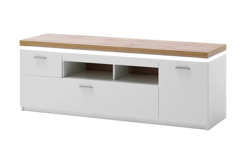 Degaust TV-Bänk 156 cm, Vit/Ek