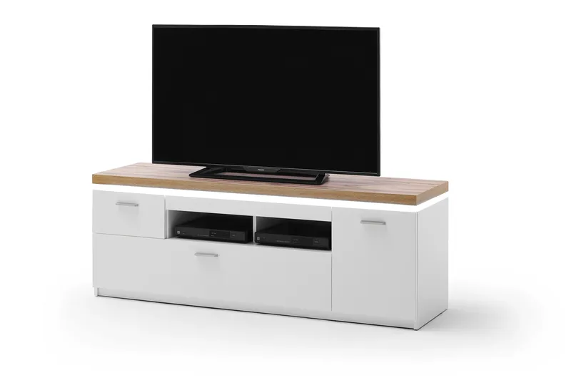 Degaust TV-Bänk 156 cm - Vit/Ek - Möbler - Vardagsrum - Tv-möbler & mediamöbler - Tv-bänkar