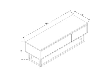 Degerfors TV-bänk 140 cm - Brun - Möbler - Vardagsrum - Tv-möbler & mediamöbler - Tv-bänkar