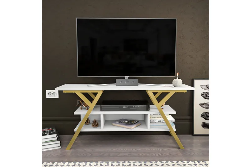 Desgrar Tv-bänk 120x55 cm - Guld - Möbler - Vardagsrum - Tv-möbler & mediamöbler - Tv-bänkar