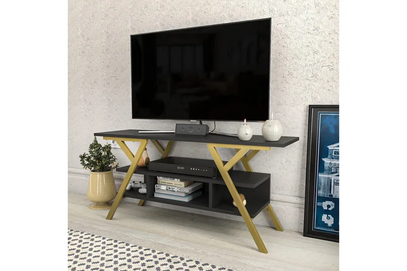 Desgrar Tv-bänk 120x55 cm - Guld - Möbler - Vardagsrum - Tv-möbler & mediamöbler - Tv-bänkar