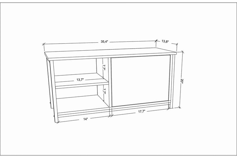 Desgrar Tv-bänk 89,6x50,8 cm - Guld - Möbler - Vardagsrum - Tv-möbler & mediamöbler - Tv-bänkar