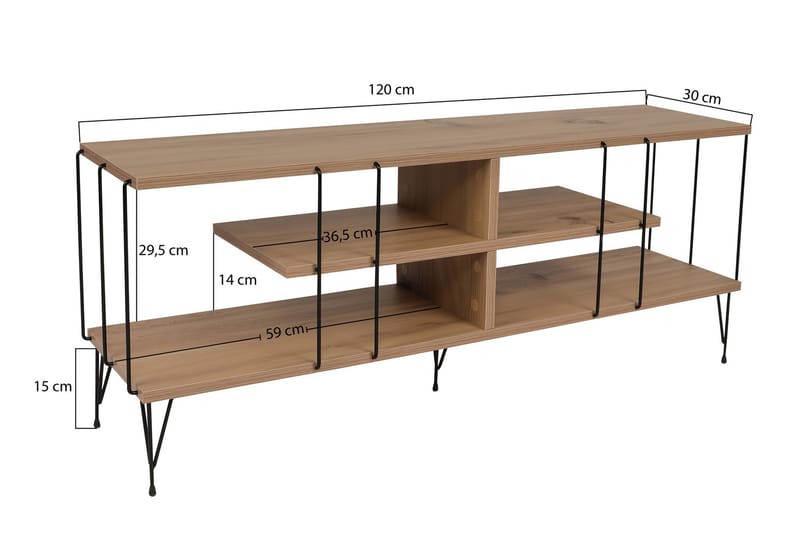 DIEMN Tv-bänk 120 cm Natur - Möbler - Vardagsrum - Tv-möbler & mediamöbler - Tv-bänkar