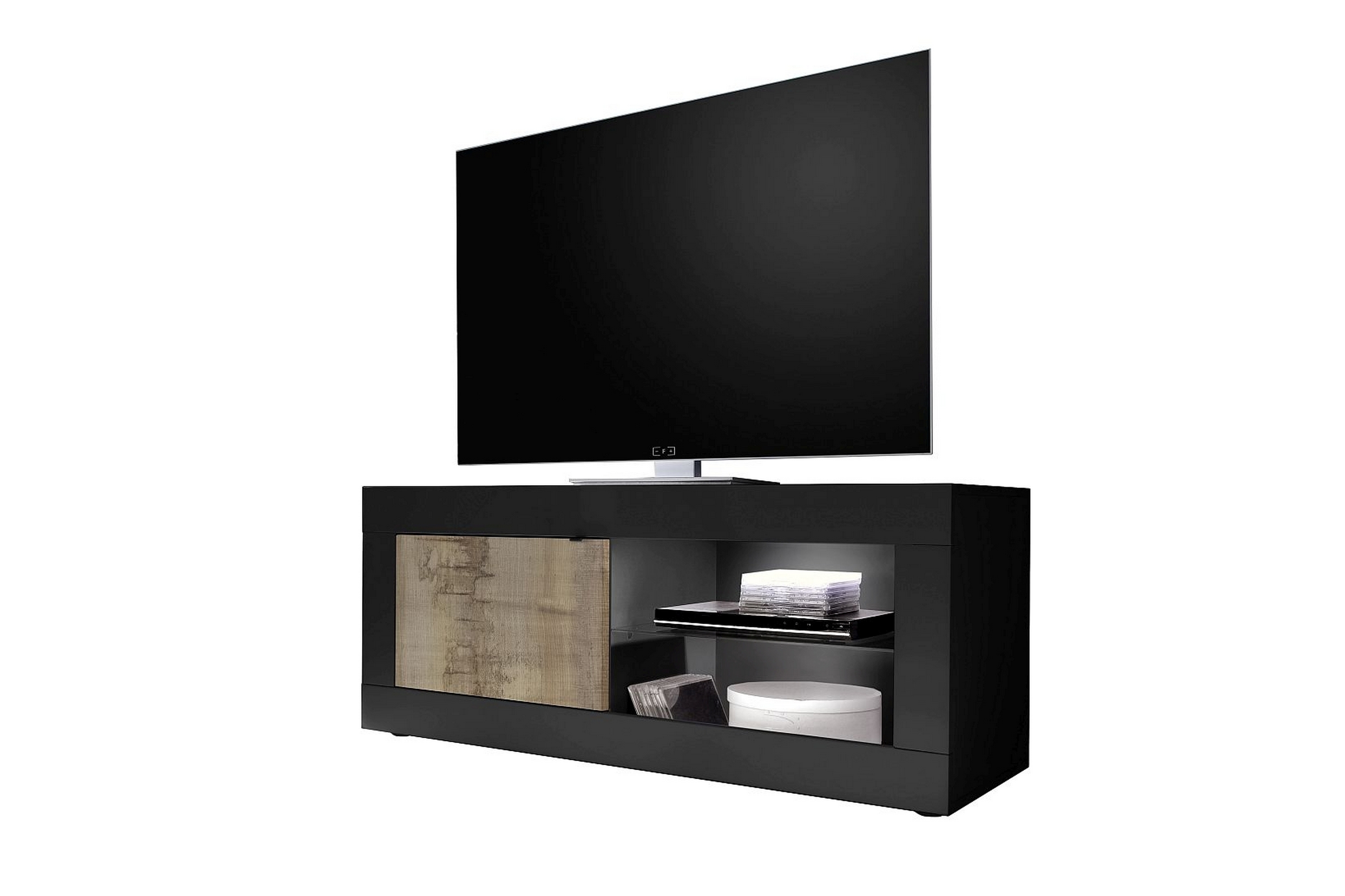 dinami tv-bänk 43x140 cm natur/svart - lc spa
