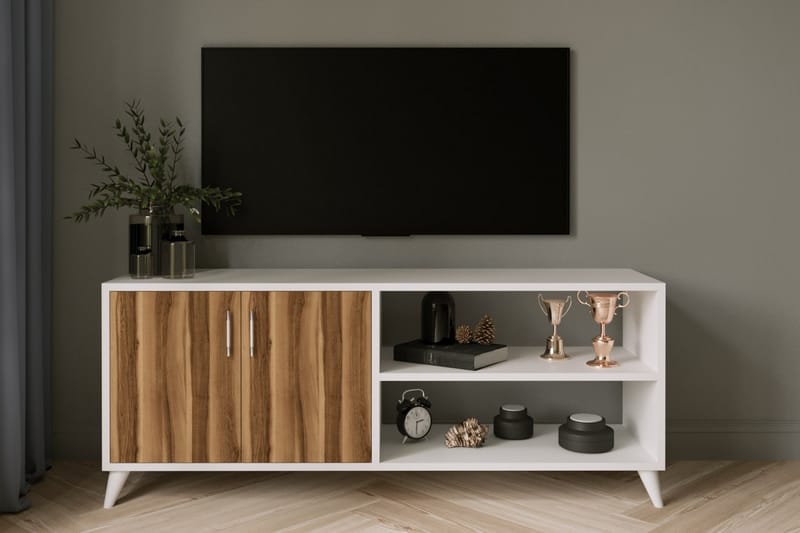 DOYRAN Tv-bänk 150 cm Natur/Vit - Möbler - Vardagsrum - Tv-möbler & mediamöbler - Tv-bänkar