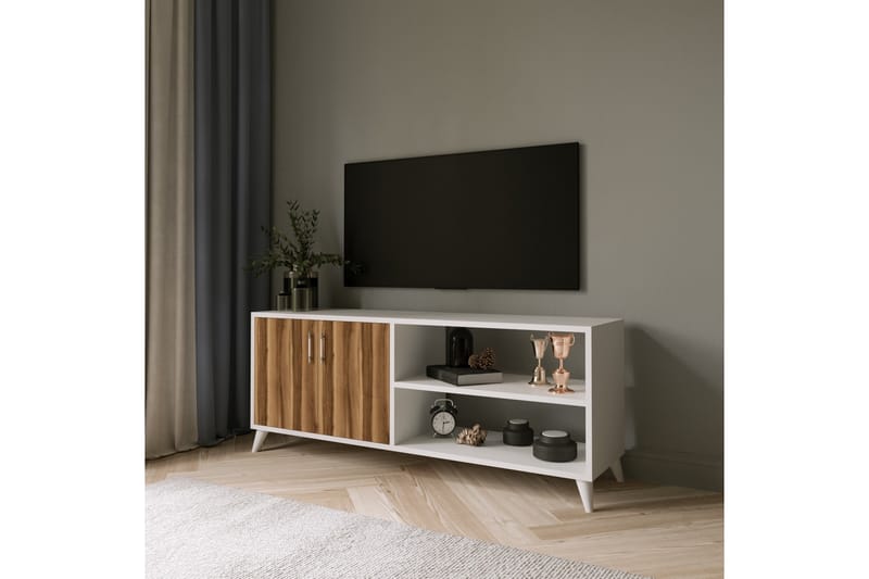DOYRAN Tv-bänk 150 cm Natur/Vit - Möbler - Vardagsrum - Tv-möbler & mediamöbler - Tv-bänkar