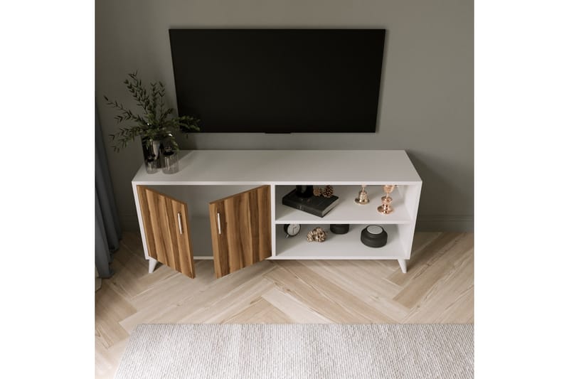 DOYRAN Tv-bänk 150 cm Natur/Vit - Möbler - Vardagsrum - Tv-möbler & mediamöbler - Tv-bänkar