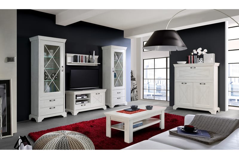 DURDHAM TV-Bänk 123 cm Vit - Möbler - Vardagsrum - Tv-möbler & mediamöbler - Tv-bänkar