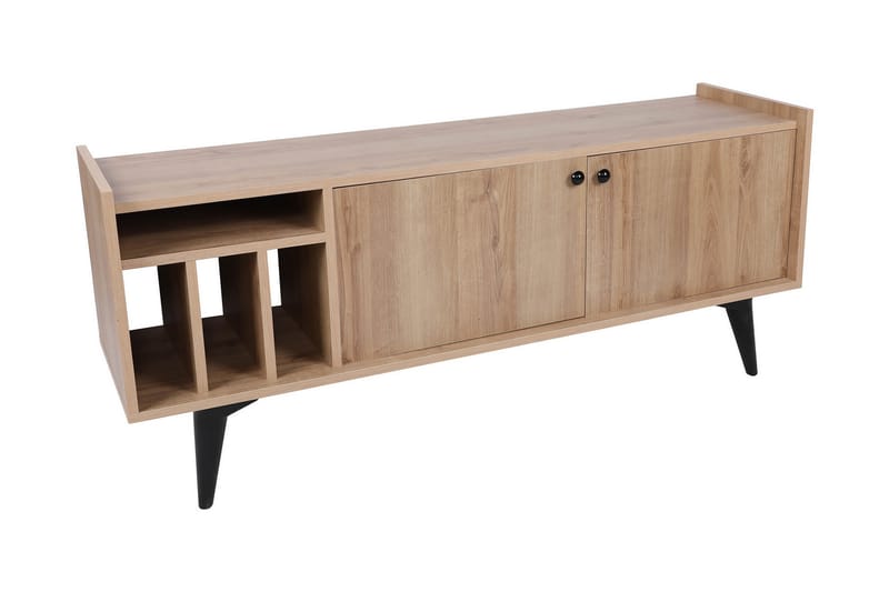 EDIRNEKAPIS Tv-bänk 150 cm Natur/Svart - Möbler - Vardagsrum - Tv-möbler & mediamöbler - Tv-bänkar
