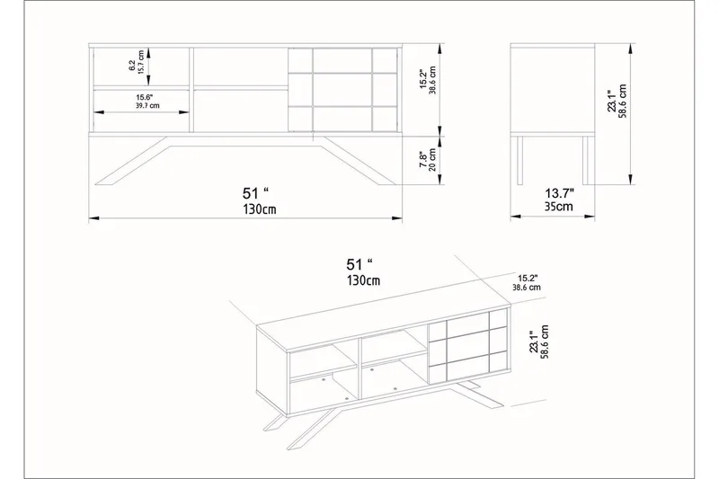 Einbeck Tv-bänk 130 cm - Svart - Möbler - Vardagsrum - Tv-möbler & mediamöbler - Tv-bänkar