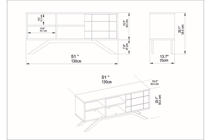 Einbeck Tv-bänk 130 cm - Svart/Mörkbrun - Möbler - Vardagsrum - Tv-möbler & mediamöbler - Tv-bänkar