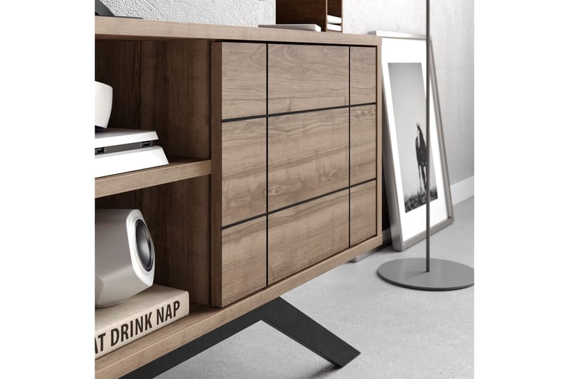 Einbeck Tv-bänk 130 cm - Svart/Mörkbrun - Möbler - Vardagsrum - Tv-möbler & mediamöbler - Tv-bänkar