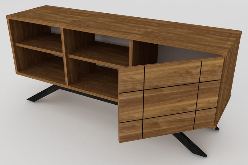 Einbeck Tv-bänk 130 cm - Svart/Mörkbrun - Möbler - Vardagsrum - Tv-möbler & mediamöbler - Tv-bänkar