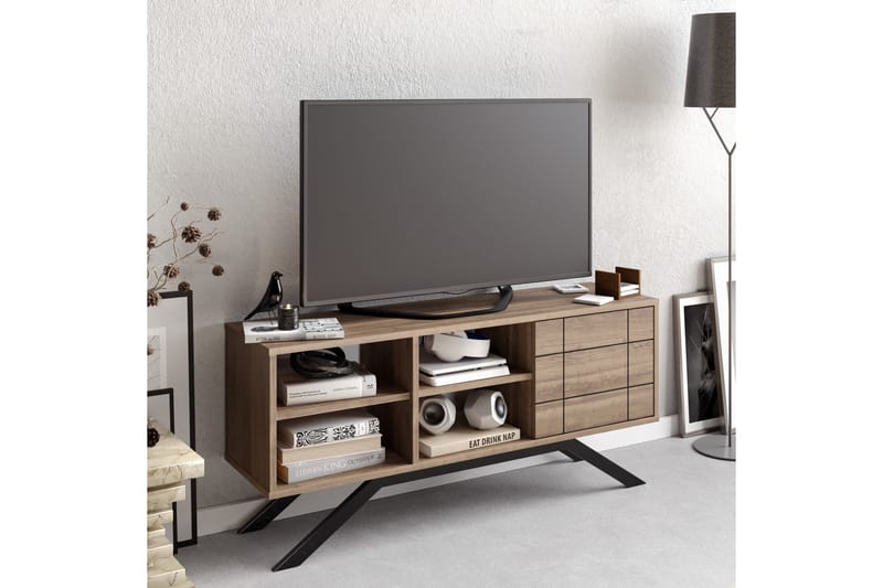 Einbeck Tv-bänk 130 cm - Svart/Mörkbrun - Möbler - Vardagsrum - Tv-möbler & mediamöbler - Tv-bänkar