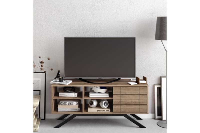 Einbeck Tv-bänk 130 cm - Svart/Mörkbrun - Möbler - Vardagsrum - Tv-möbler & mediamöbler - Tv-bänkar