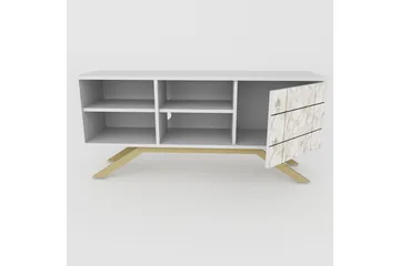 Einbeck Tv-bänk 130 cm - Vit/Guld - Möbler - Vardagsrum - Tv-möbler & mediamöbler - Tv-bänkar