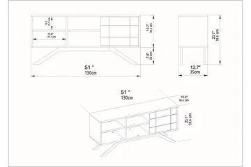 Einbeck Tv-bänk 130 cm - Vit/Guld - Möbler - Vardagsrum - Tv-möbler & mediamöbler - Tv-bänkar