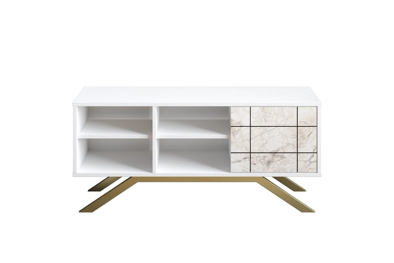 Einbeck Tv-bänk 130 cm - Vit/Guld - Möbler - Vardagsrum - Tv-möbler & mediamöbler - Tv-bänkar