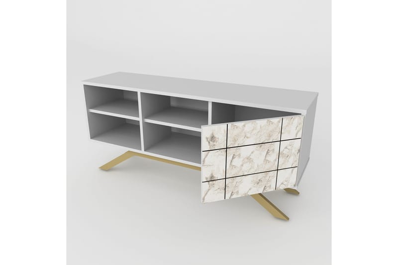 Einbeck Tv-bänk 130 cm - Vit/Guld - Möbler - Vardagsrum - Tv-möbler & mediamöbler - Tv-bänkar