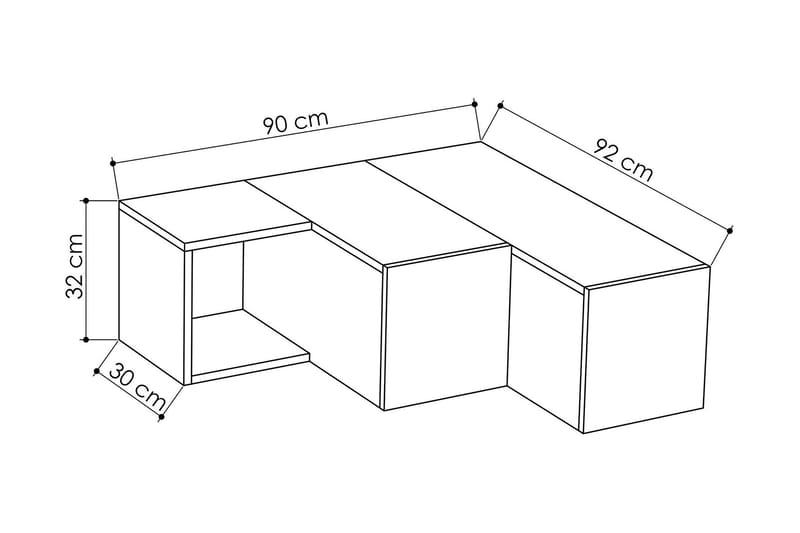 ELDGARNSÖ TV-Bänk 92 cm Grå/Brun - Möbler - Vardagsrum - Tv-möbler & mediamöbler - Tv-bänkar
