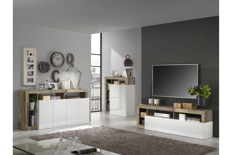 ELLERAU TV-bänk 42x184 cm Vit - Möbler - Vardagsrum - Tv-möbler & mediamöbler - Tv-bänkar