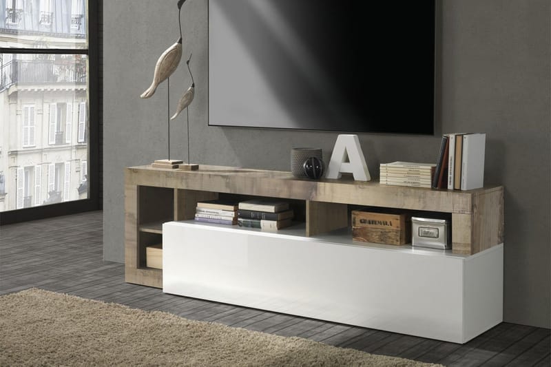 ELLERAU TV-bänk 42x184 cm Vit - Möbler - Vardagsrum - Tv-möbler & mediamöbler - Tv-bänkar