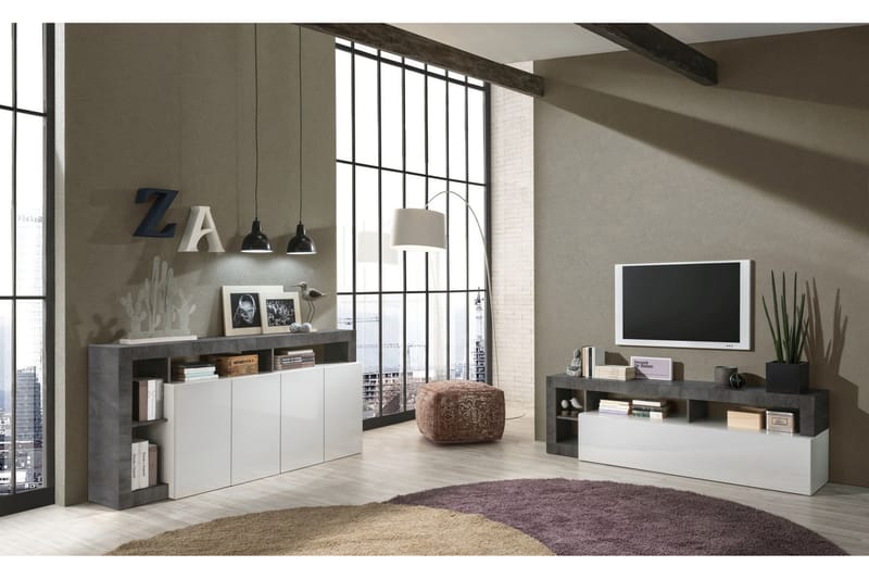 ELLERAU TV-bänk 42x184 cm Vit/Oxid - Möbler - Vardagsrum - Tv-möbler & mediamöbler - Tv-bänkar