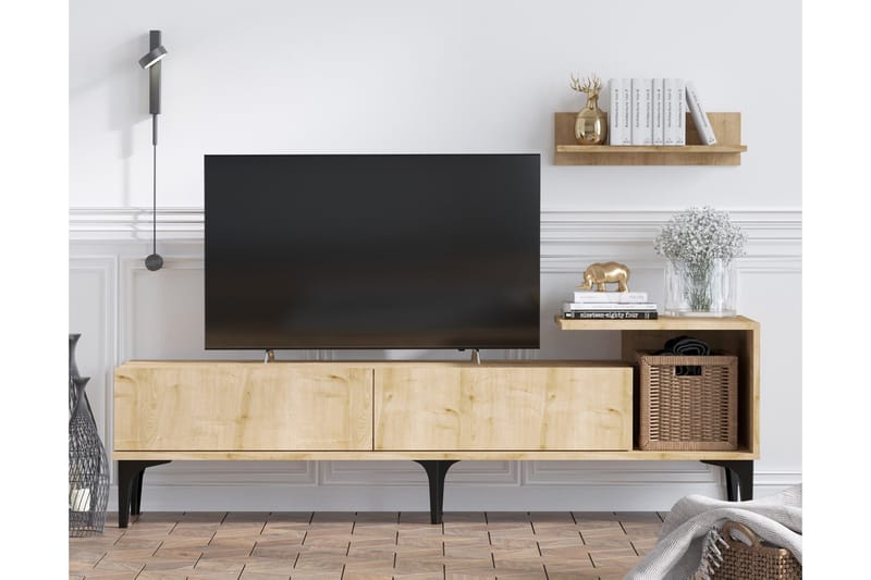 ERYLENS Tv-bänk 180 cm Natur/Vit - Möbler - Vardagsrum - Tv-möbler & mediamöbler - Tv-bänkar