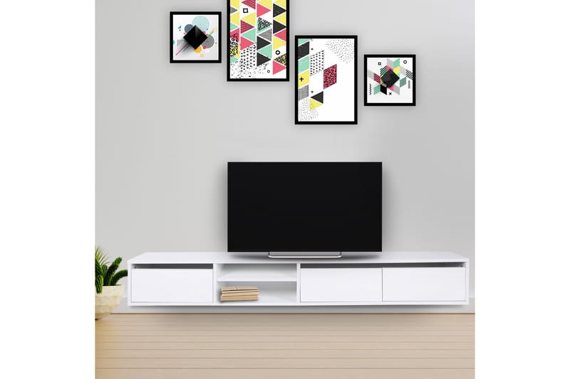 ESWATINI Tv-bänk 180 cm Vit - Möbler - Vardagsrum - Tv-möbler & mediamöbler - Tv-bänkar