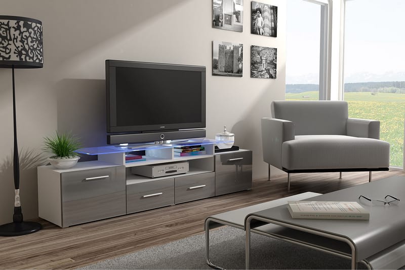 Evora TV-bänk 194x39x39 cm - Beige/Grå - Möbler - Vardagsrum - Tv-möbler & mediamöbler - Tv-bänkar