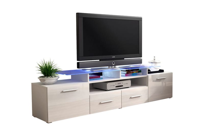 Evora TV-bänk 194x39x39 cm - Beige/Grå/Vit - Tv-bänkar